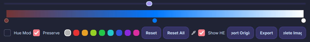 Adjustment parameters for Color Strength example
