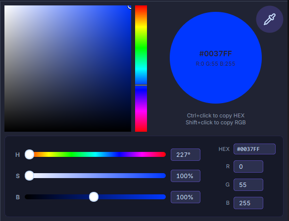 HSB Color Picker interface