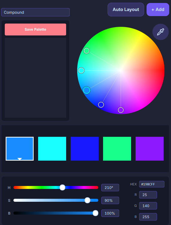 Color Wheel interface