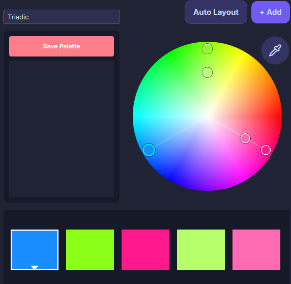 Triadic color rule example