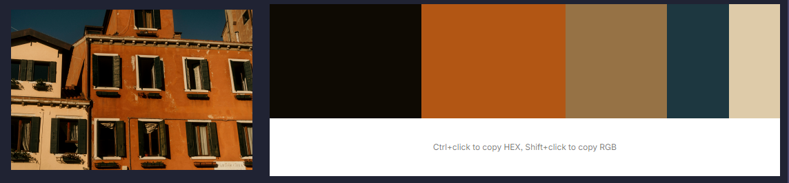 Color theme with 5 color blocks